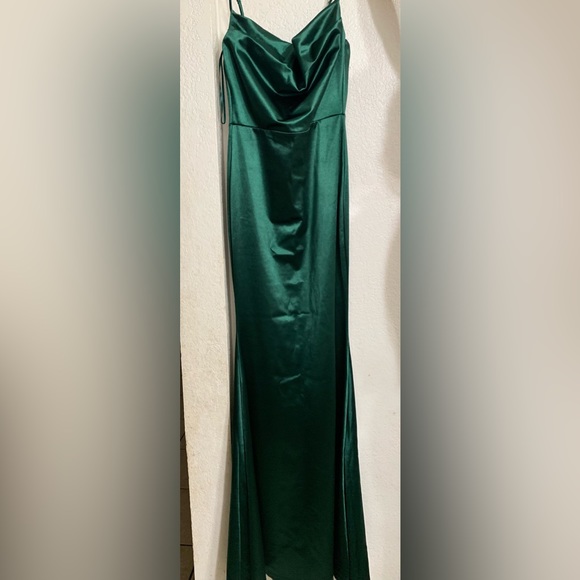 nahla formal satin mermaid dress Halter Neck Long Dress Satin Mermaid Skirt main image 1